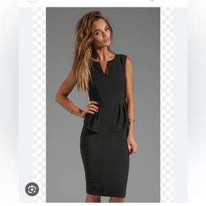 NWOT BLACK HALO Sashi Peplum Split Neck Sleeveless Sheath Dress 6